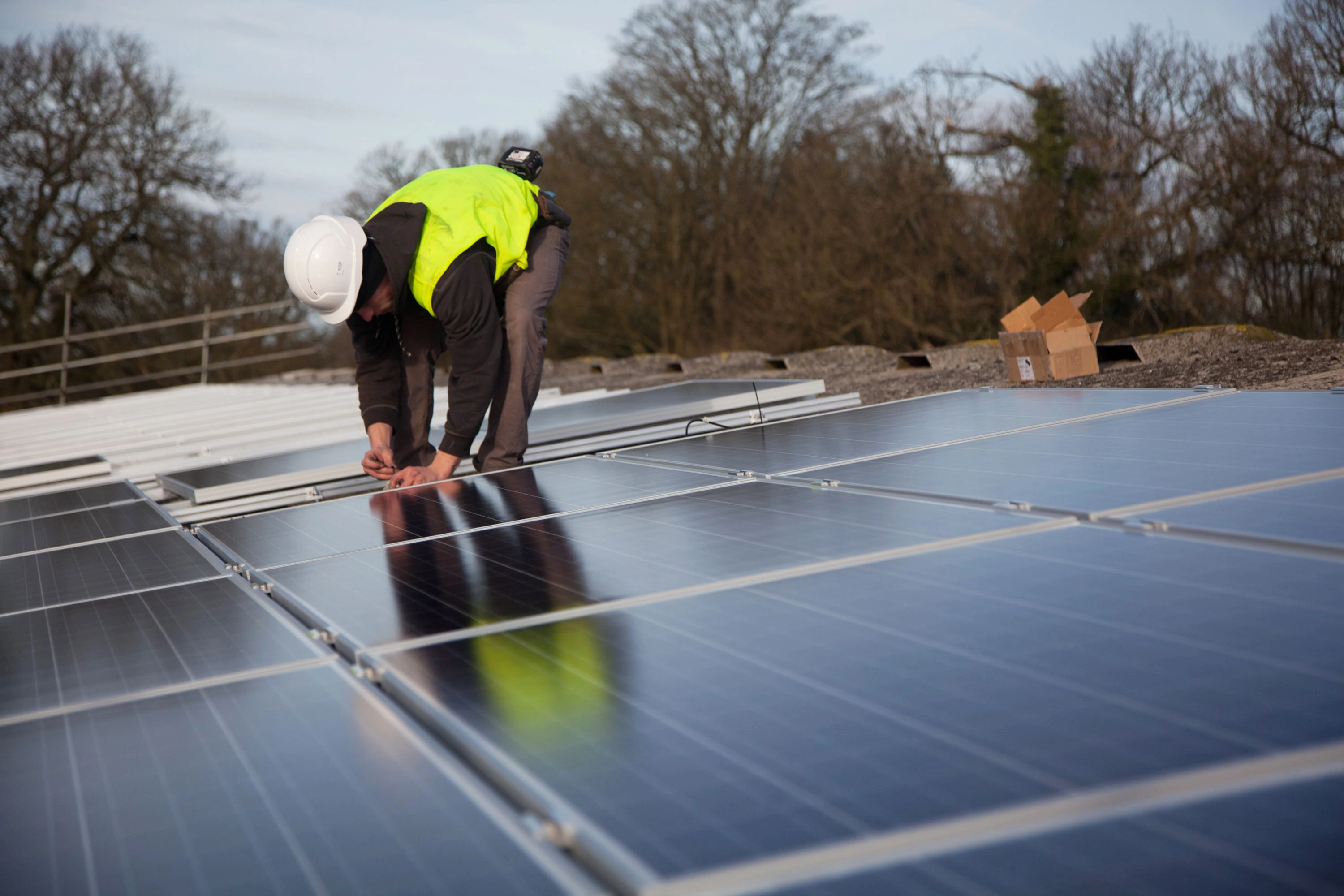 Solar installation; illustrative stock photograph