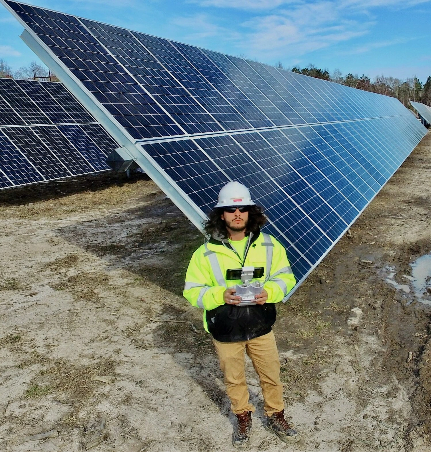 Solar facility assessment; illustrative stock photograph