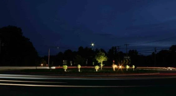 Ecoluminance lighting demonstration at the New York State roundabout