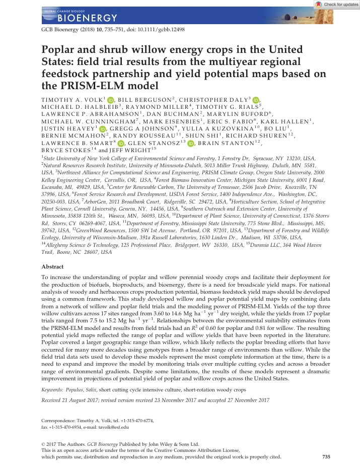 Poplar and Shrub Willow Energy Crops paper first page